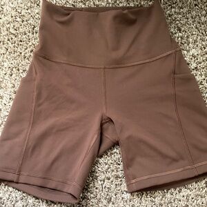 Lululemon Brown Shorts Wunder Train High Rise Shorts- 6” (Size 4)